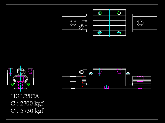 導軌機械圖紙 HGL25CA