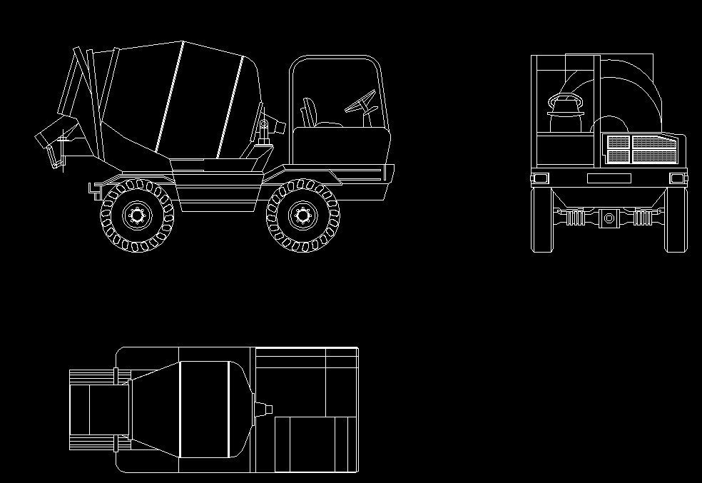 水泥罐車外形三視圖.dwg