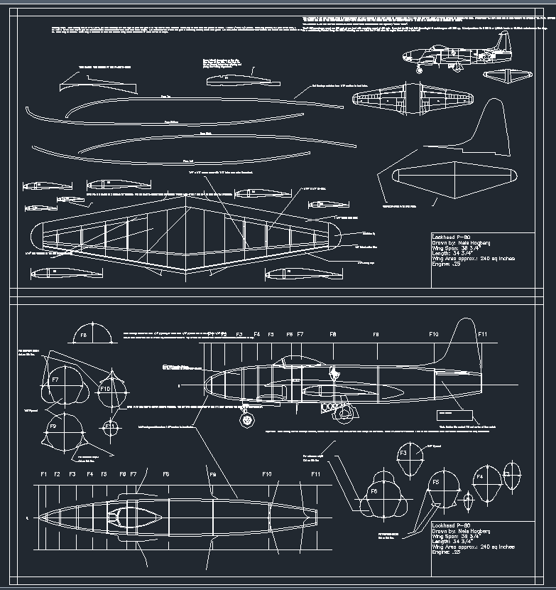 dxf_P80飛機模型圖CAD圖紙