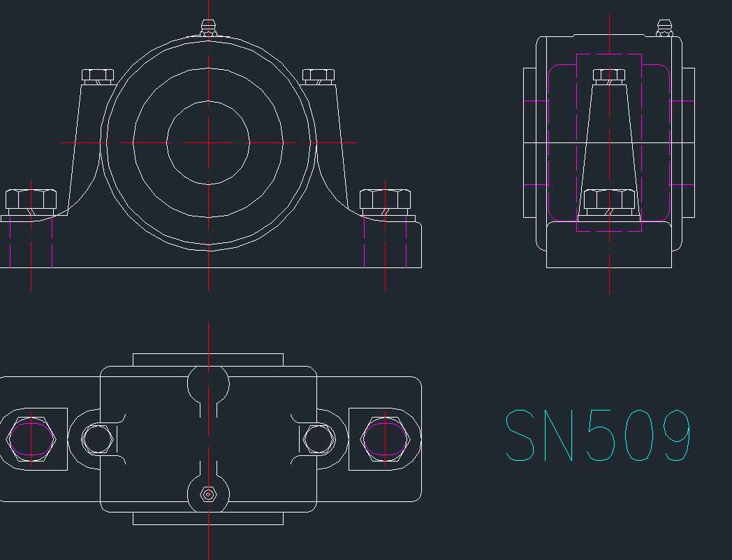 SN509軸承座CAD圖紙