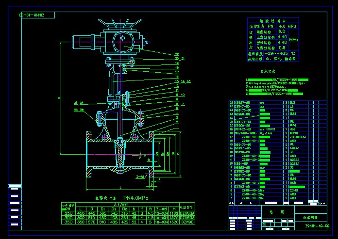DN250~350Z941H-40 늄(dng)ly